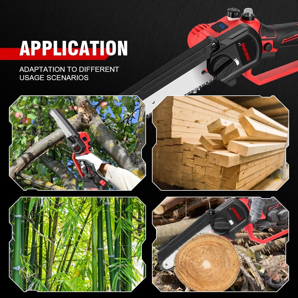 ONEVAN Mini pinces à courant avec batterie 21V, 6 pouces, 15 cm, pinces à moteur électrique à main, pinces à batterie, pinces à main pour jardin, accessoires de jardinage en bois