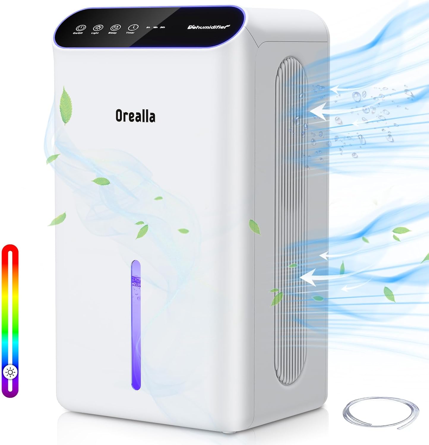 Orealla Luftentfeuchter Elektrisch,Raumentfeuchter mit 30dB Schlafmodus 2.5L Tank Automatische Timer