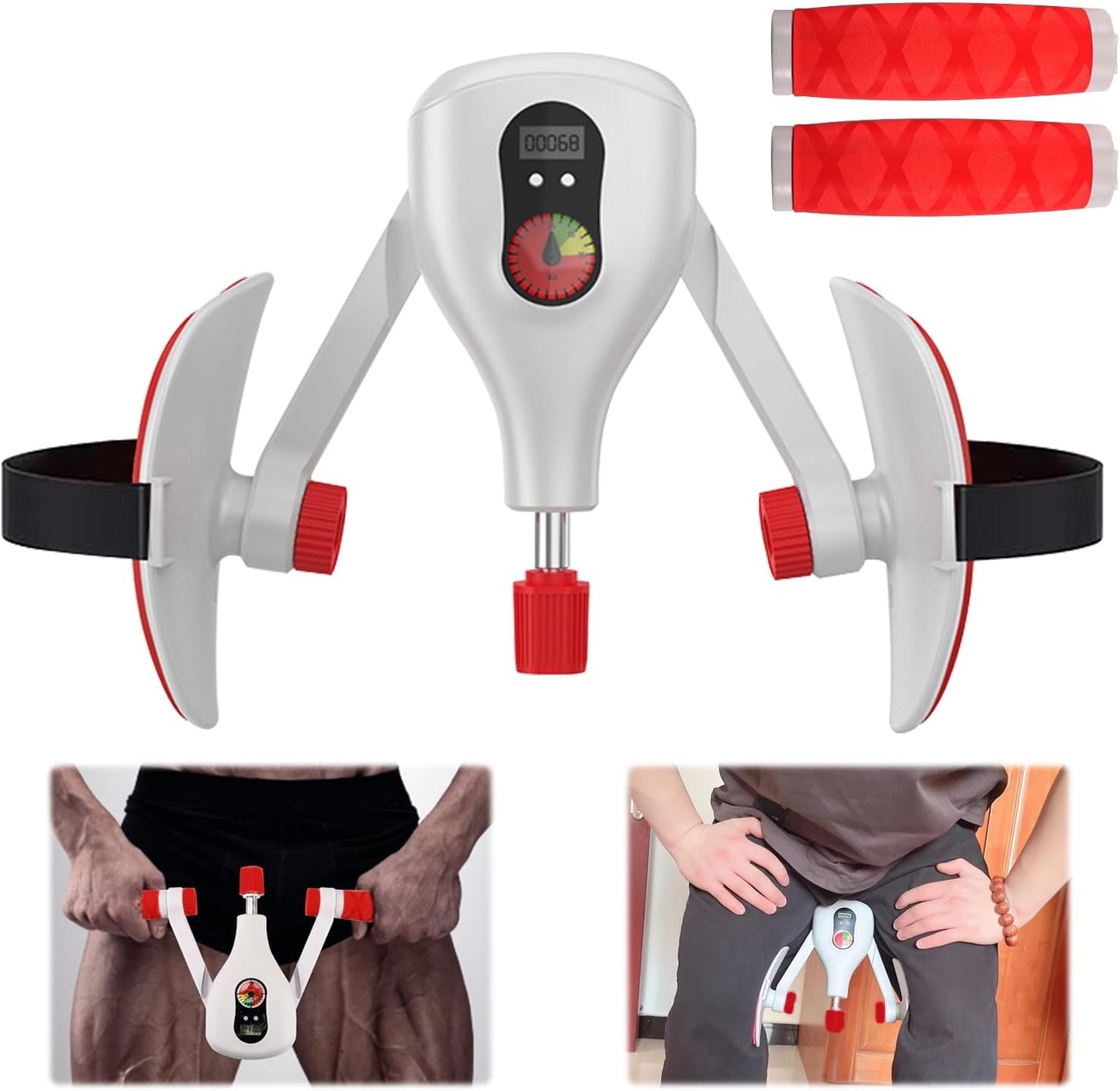 Oberschenkeltrainer, 5 bis 35KG Beckenboden Trainer, Multifunktion Beintrainer mit Intelligenter Zähl