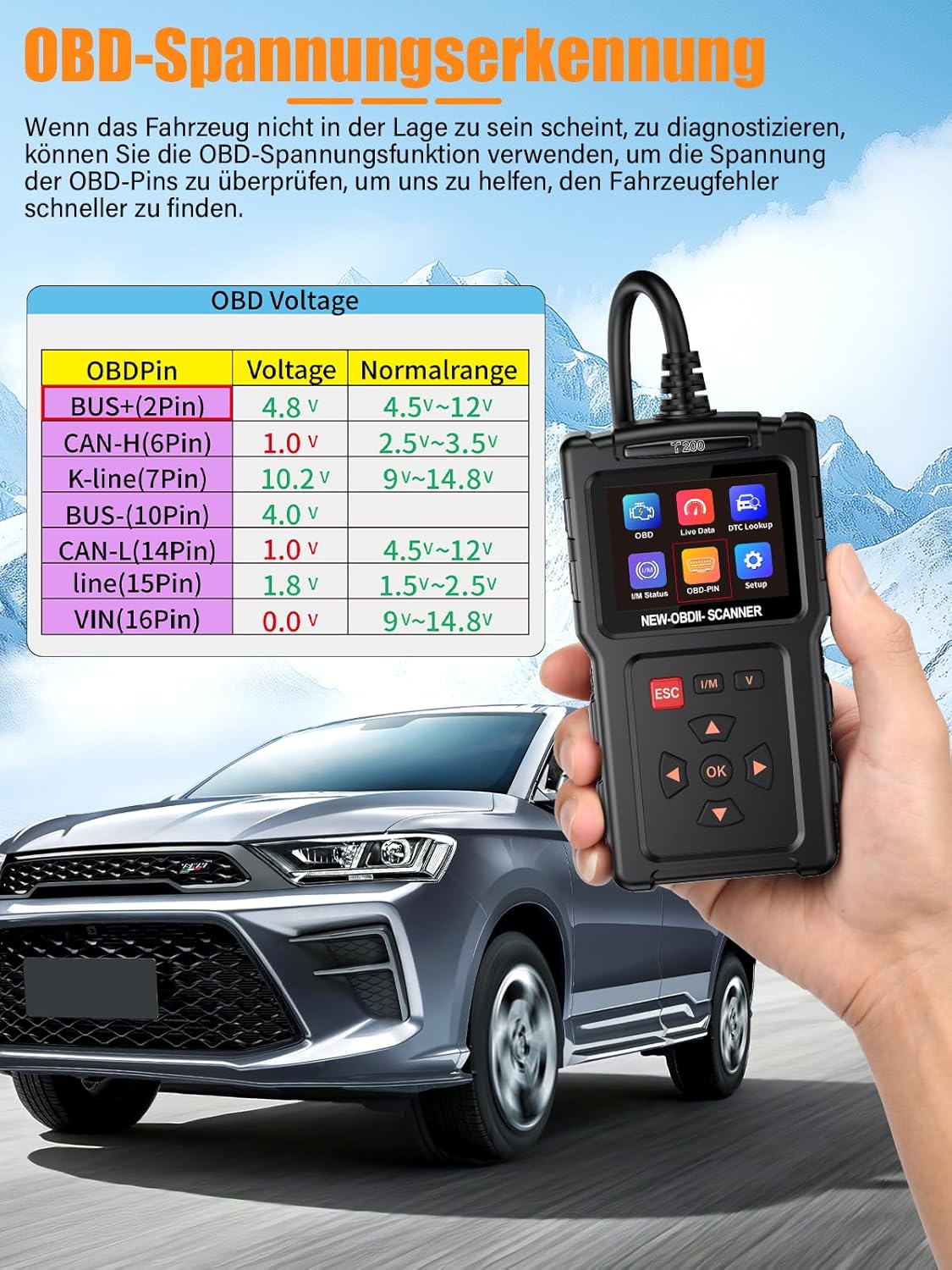 OBD2 Diagnosegerät OBD Auto Diagnose, Universal Auto Auslesegerät,