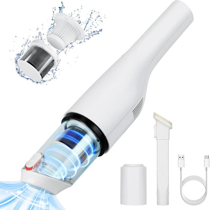 OHMOTOR Handstaubsauger Akku 6000 PA 7800mAh Akku Autostaubsauger Câbles pour Maisons, Bureaux, Auto, Tierhaare et Teppich Reinigung, Handstaubsauger Type-C