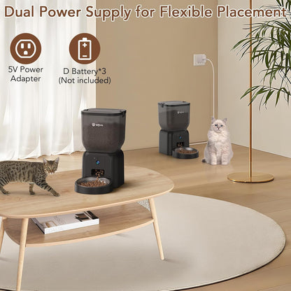 Olfjurk Smart Automatischer Futterautomat Spender für Haustier Katze/Hund  4L