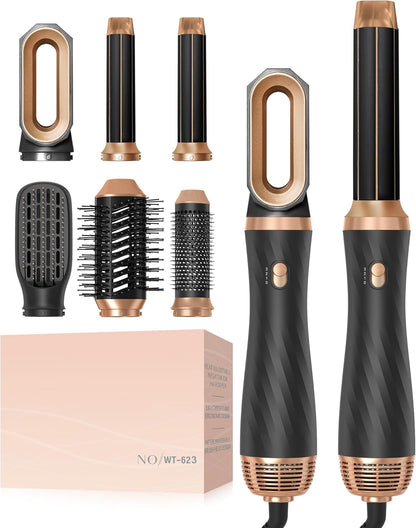 OKWRAP Haarstyler Airstyler set 6 In 1 Mit Rundbürstenföhn  Warmluftbürste