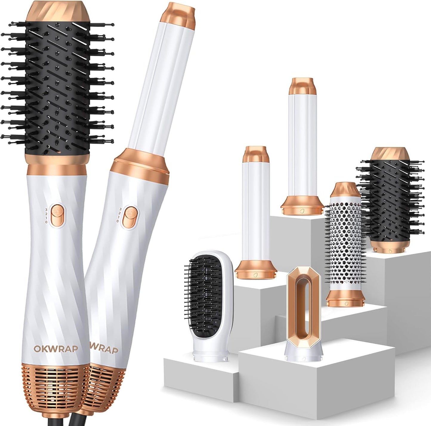 Okwrap Hair Styler Set 6 In 1 Warmluftbürste Thermal Brush Airflow Lockenstab
