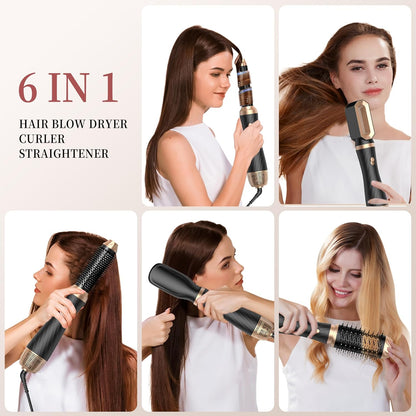 OKWRAP Haarstyler Airstyler set 6 In 1 Mit Rundbürstenföhn  Warmluftbürste