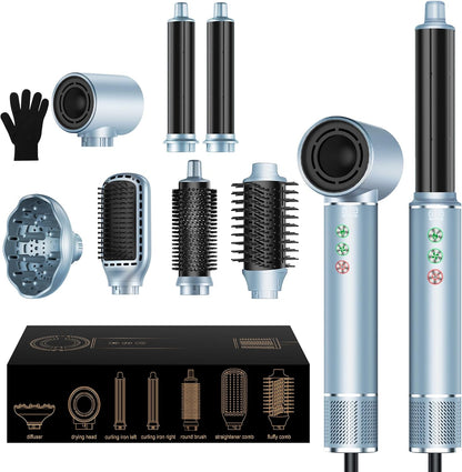 OKWRAP Airstyler, Hair Styler Set 7 in 1 With 110000 U/Min 320 Millions lonic