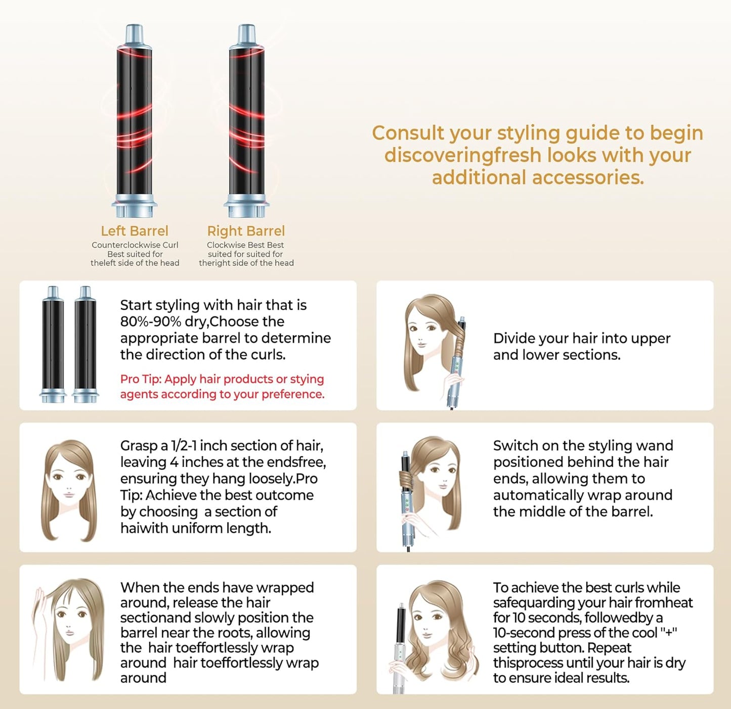 OKWRAP Airstyler, Hair Styler Set 7 in 1 With 110000 U/Min 320 Millions lonic