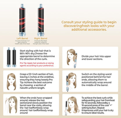 OKWRAP Airstyler, Hair Styler Set 7 in 1 With 110000 U/Min 320 Millions lonic