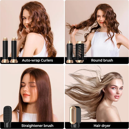 OKWRAP Haarstyler Airstyler set 6 In 1 Mit Rundbürstenföhn  Warmluftbürste
