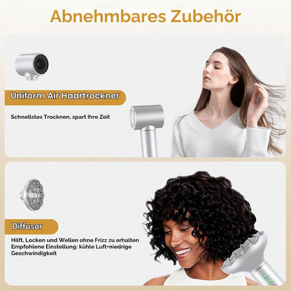 OKWRAP Hair Styler Set 7 in 1, Airstyler 110000 U/Min Haartrockner Warmluftbürste Grau
