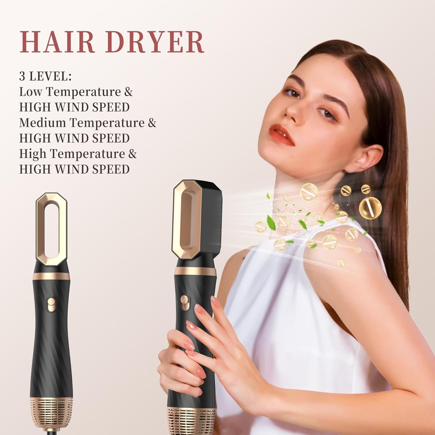 OKWRAP Haarstyler Airstyler set 6 In 1 Mit Rundbürstenföhn  Warmluftbürste