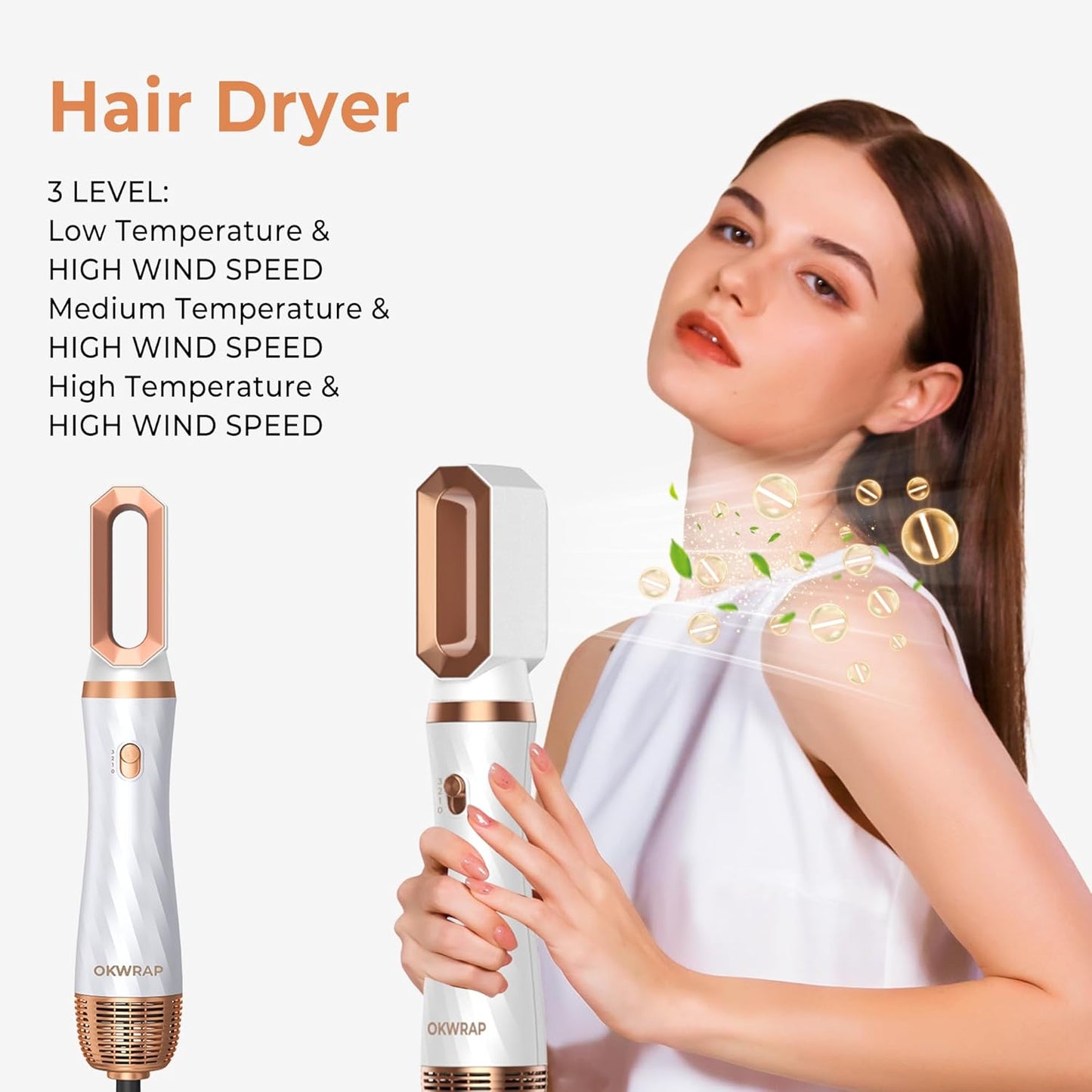 Okwrap Hair Styler Set 6 In 1 Warmluftbürste Thermal Brush Airflow Lockenstab