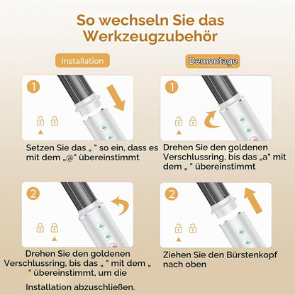 OKWRAP Hair Styler Set 7 in 1, Airstyler 110000 U/Min Haartrockner Warmluftbürste Grau