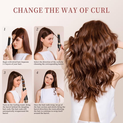 OKWRAP Haarstyler Airstyler set 6 In 1 Mit Rundbürstenföhn  Warmluftbürste