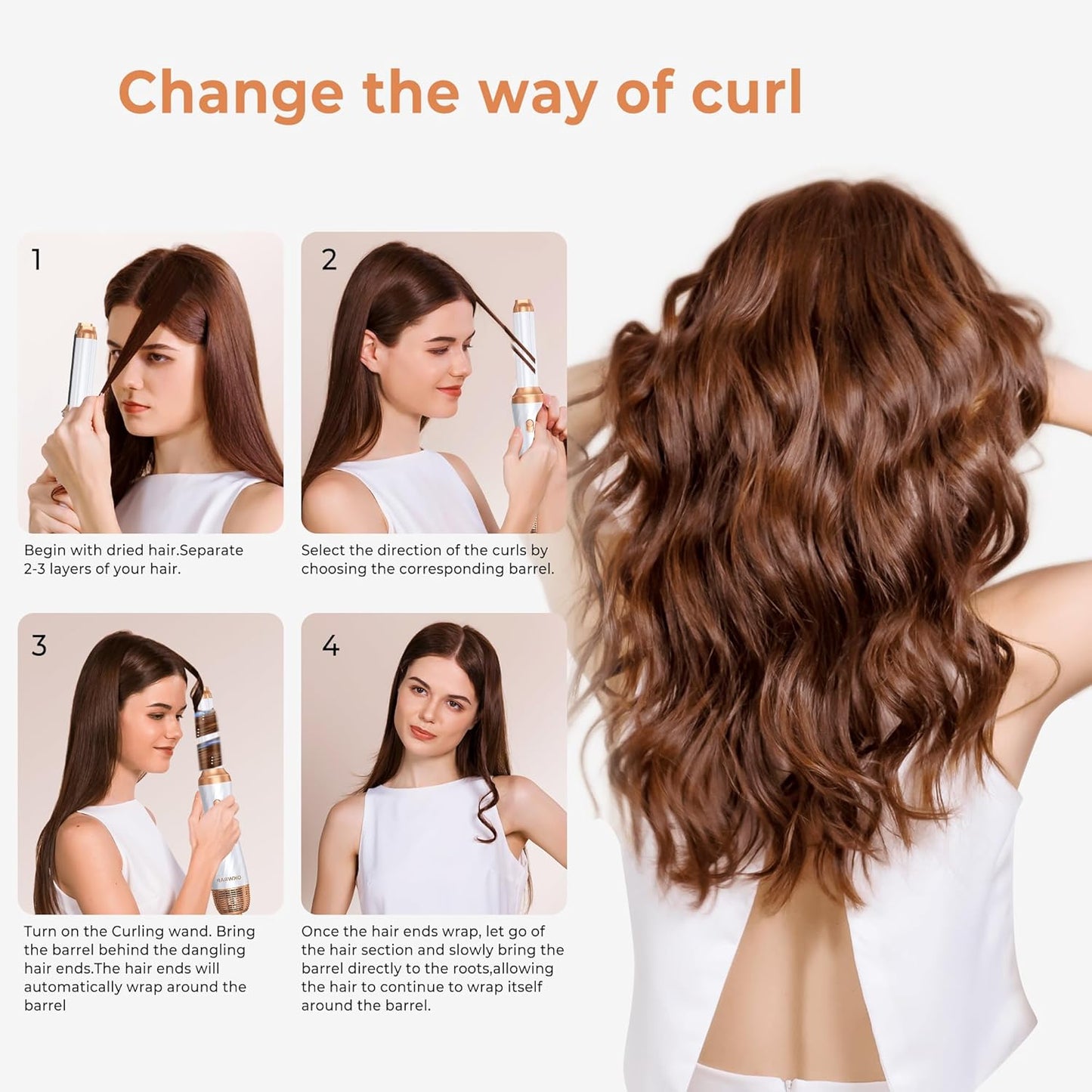 Okwrap Hair Styler Set 6 In 1 Warmluftbürste Thermal Brush Airflow Lockenstab