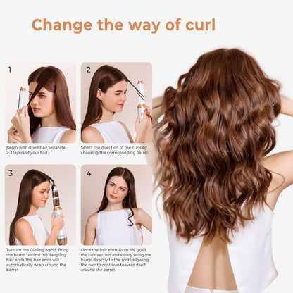 Okwrap Hair Styler Set 6 In 1 Warmluftbürste Thermal Brush Airflow Lockenstab
