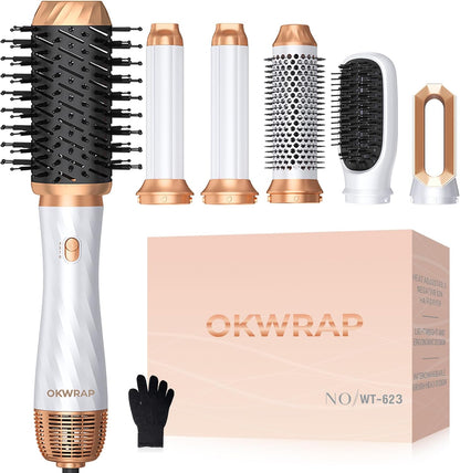 Okwrap Hair Styler Set 6 In 1 Warmluftbürste Thermal Brush Airflow Lockenstab