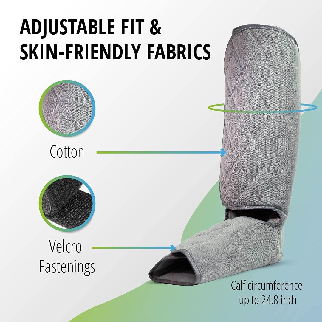 Oliver James Beinmassagegerät für Durchblutung und Entspannung mit Wärme - Fuß- und Wadenmassage Luftkompression mit Handregler