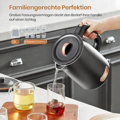 OLEGA Wasserkocher - 1800W 1.8L Schnellaufheizender Automatischer Abschaltung