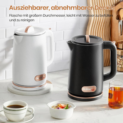 OLEGA Wasserkocher - 1800W 1.8L Schnellaufheizender Automatischer Abschaltung