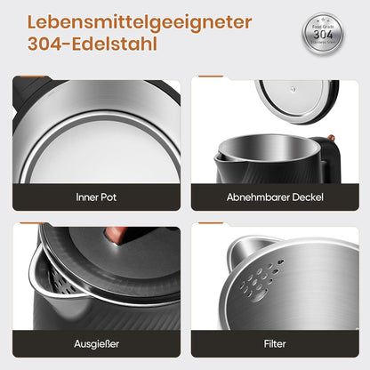 OLEGA Wasserkocher - 1800W 1.8L Schnellaufheizender Automatischer Abschaltung