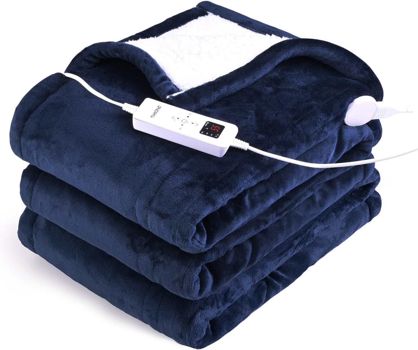 OneAmg Heizdecke mit Abschaltautomatik 6 Temperaturstufen mit 2-10 Timer Blau