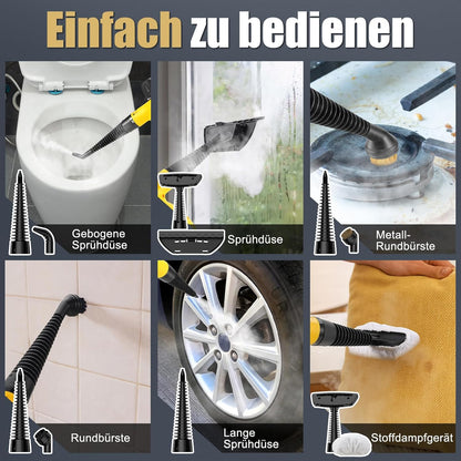 Oneamg Dampfreiniger Handgerät,450 ml Wassertank 10 Zubehörteile mit Sicherheitsverriegelung