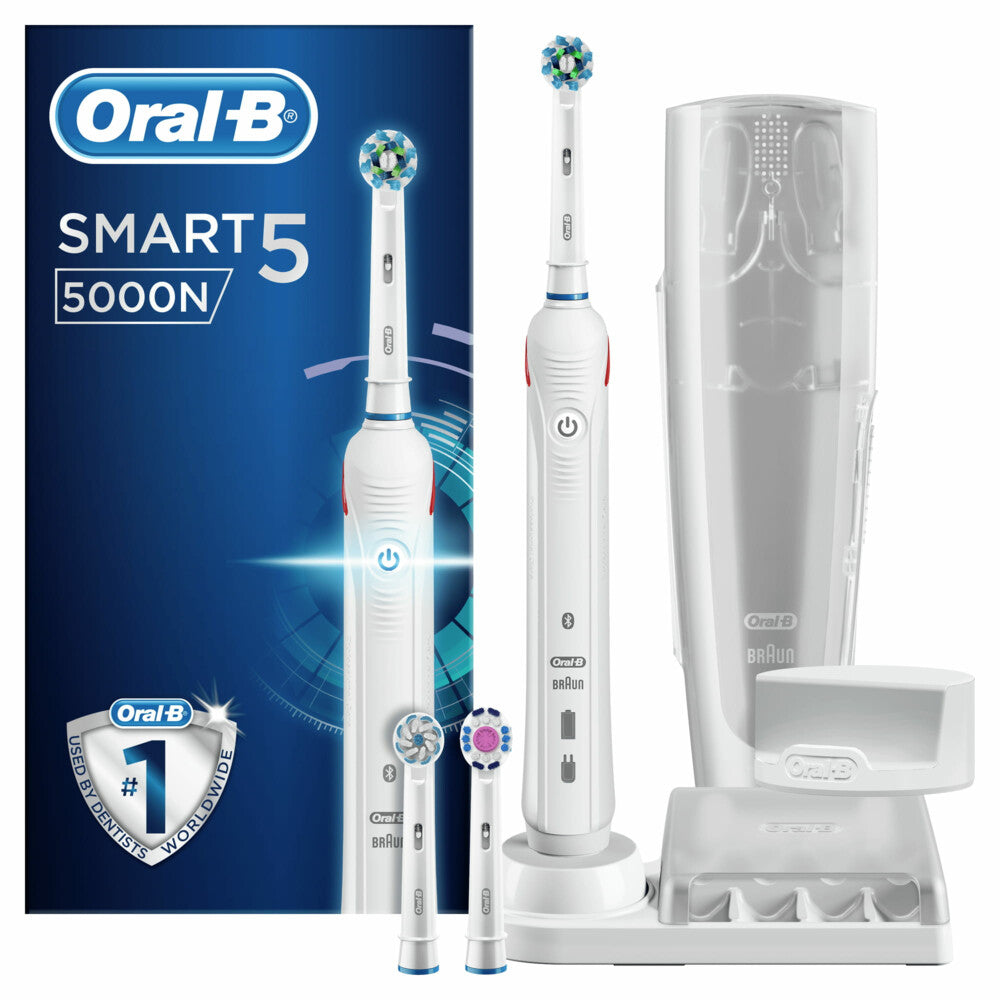 Brosse à dents électrique Oral-B Smart 5 5000N, avec minuterie et contrôle, blanche