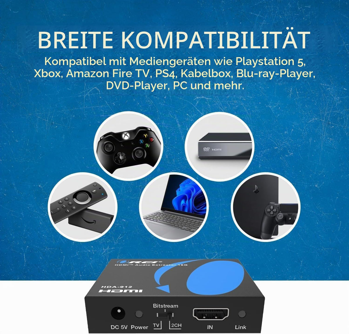OREI 4K Audio Extractor HDMI UltraHD 4K @ 60Hz 18G HDMI 2.0 Audio Converter (HDA-912)