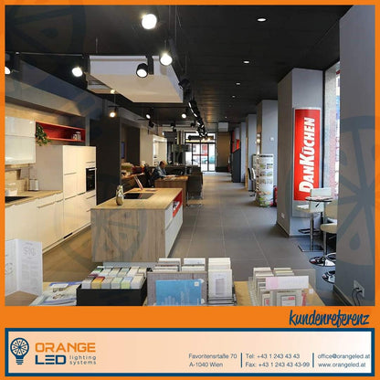 ORANGE LED 3-Phasen Schienen Deckenstrahler - OR-601 LED Spot weiß - 40W - 30° - hochwertiger LED Strahler für Stromschienen - Schienensystem Leuchte - Stromschienenstrahler (4000K) [Energieklasse E]