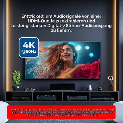 OREI 4K Audio Extractor HDMI UltraHD 4K @ 60Hz 18G HDMI 2.0 Audio Converter (HDA-912)