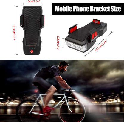 OSHINEW 4-in-1-Handyhalterung Fahrrad mit Taschenlampe/Hupe/Powerbank, réglable Lenker-Handyhalter pour 4-6,3-Zoll-smartphones