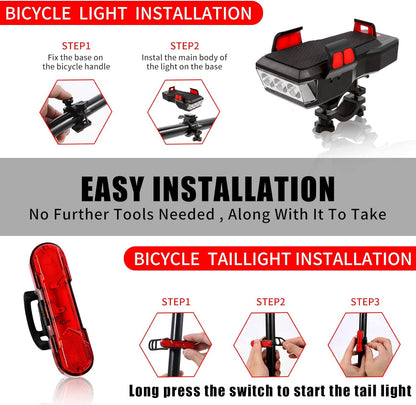 OSHINEW 4-in-1-Handyhalterung Fahrrad mit Taschenlampe/Hupe/Powerbank, réglable Lenker-Handyhalter pour 4-6,3-Zoll-smartphones