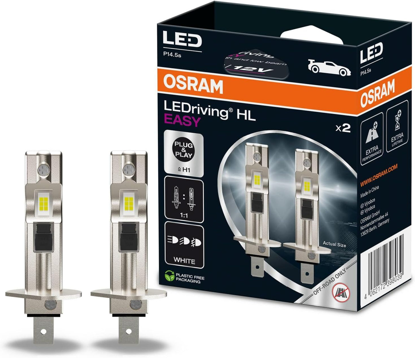 OSRAM LEDriving HL EASY H1 LED Fern- und Abblendlicht, Kaltweiß 6500 K
