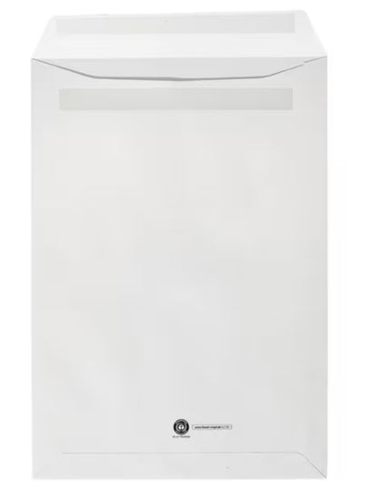 OTTO Office Recycling-Aktentasche Natur, C4 100 g/m² mit Fenster, selbstklebend - 250 Stück