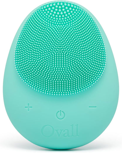 Ovall 2 antibakterielle Silikon-Gesichtsreinigungsbürste, modernste Sonic-Technologie, für alle Hauttypen (Türkis)
