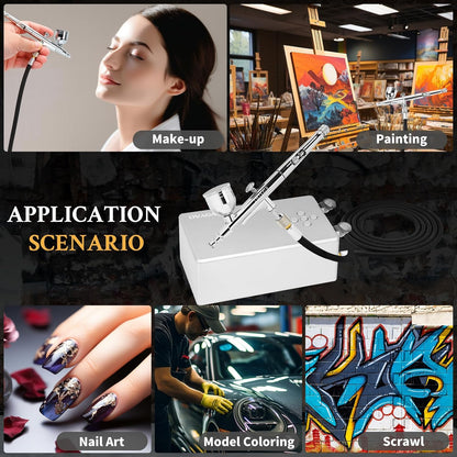 Ovaga 55PSI Ultra-Silent Airbrush-Kit, Dual-Action-Multifunktions mit Kompressor zum Malen