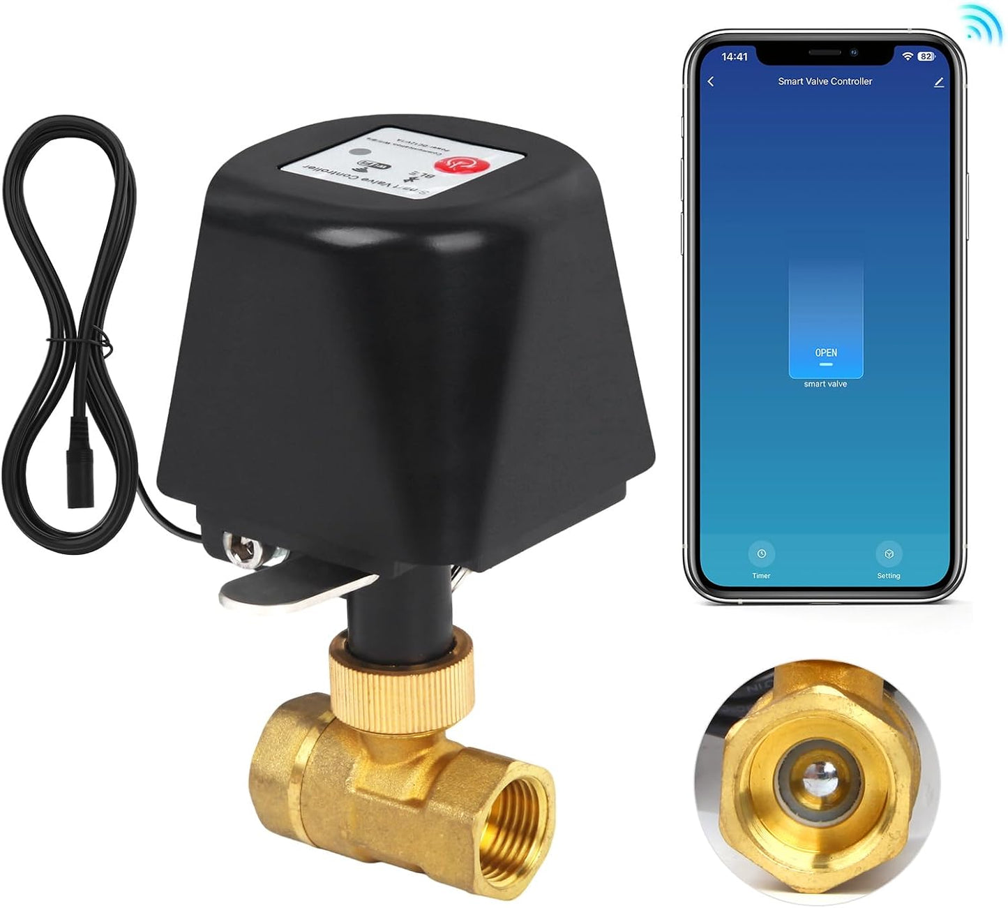 Ventilation d'eau intelligente Wi-Fi et Bluetooth, contrôle Wi-Fi, compatible avec Alexa, Google et les applications iOS/Android