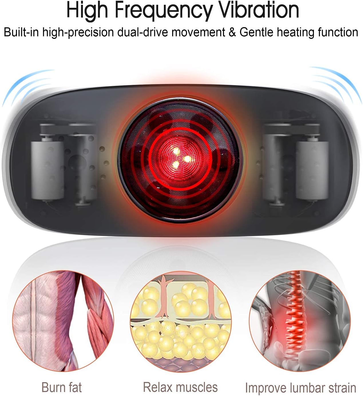 OWAYS Bauchweggürtel, Massagegürtel Abnehmgerät, Vibrationsmassage, 4 Massagemodi