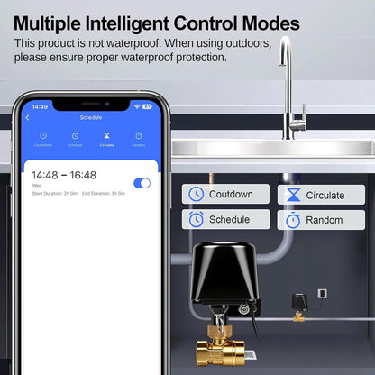 Ventilation d'eau intelligente Wi-Fi et Bluetooth, contrôle Wi-Fi, compatible avec Alexa, Google et les applications iOS/Android