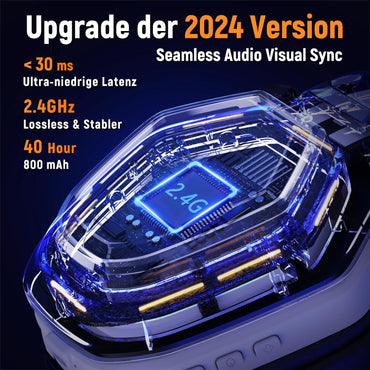 Ozeino OW810 40H Wireless Gaming Headset, Dual-Modus(2.4GHz+BT) mit 7.1 Surround