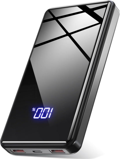 Power Bank, 20000mAh Powerbank 22,5W (USB-C Input & Output), PD 3.0 mit Taschenlampe