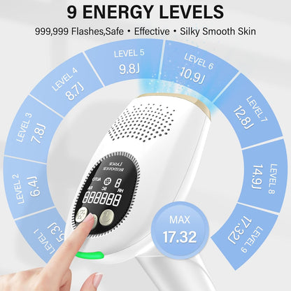 IPL Geräte Haarentfernungslaser mit Kühlfunktion 600-1200 nm Wellenlänge, 9 Energiestufen