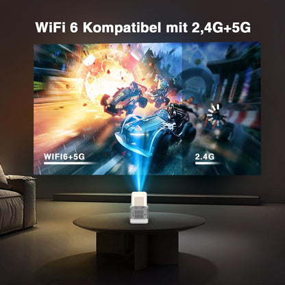 Pyier Beamer, Mini-Projektor Heimkino,Bluetooth,1080p,Android-Betriebssystem/App