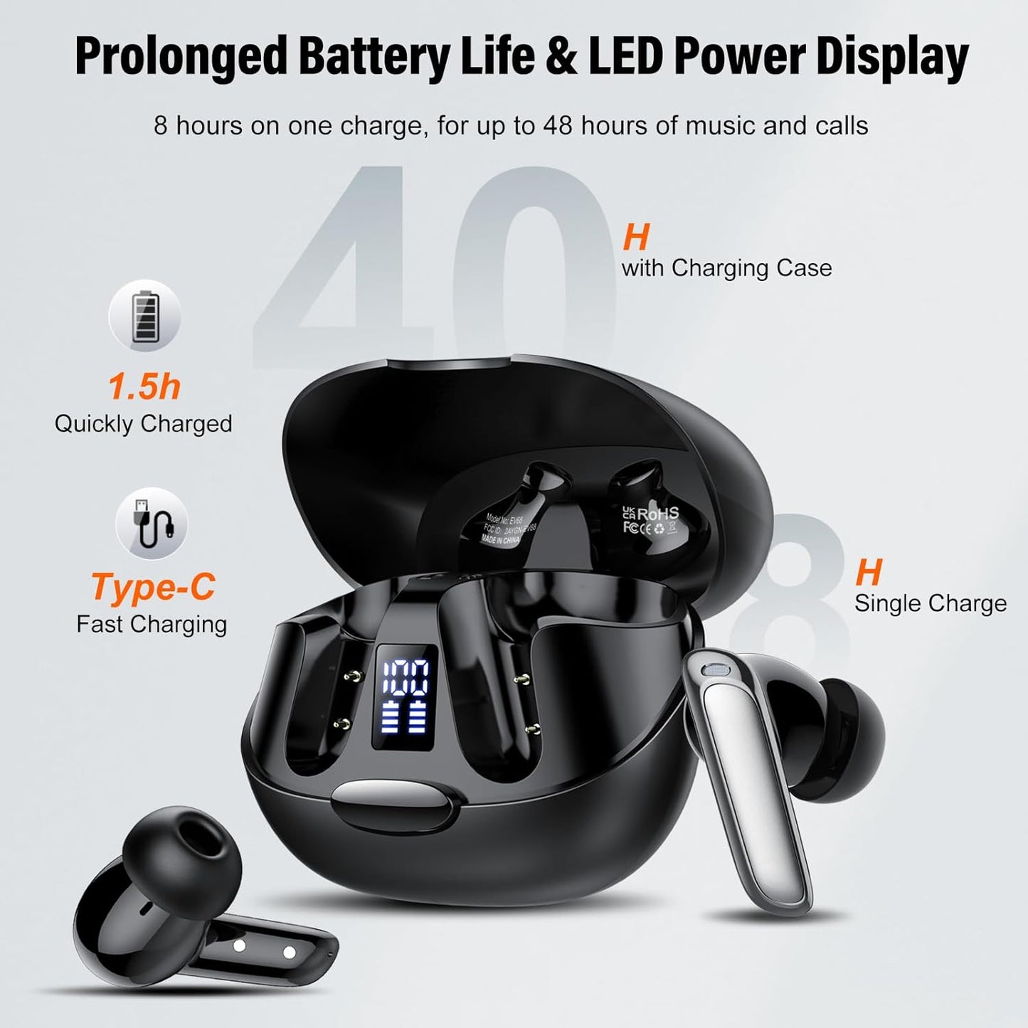 Puqo AI Kopfhörer 3-in-1 Sprachübersetzer 164 Sprachen mit App,48H Bluetooth 5.3