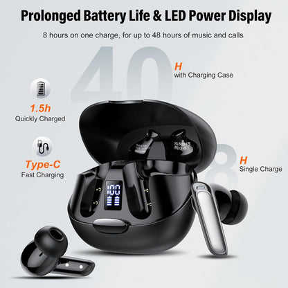 Puqo AI Kopfhörer 3-in-1 Sprachübersetzer 164 Sprachen mit App,48H Bluetooth 5.3