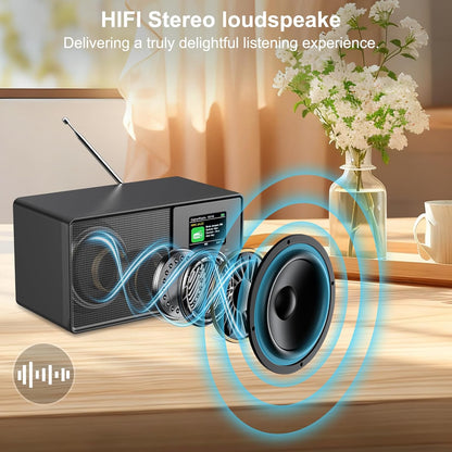 Pazeau DAB+/FM Digitalradio mit Bluetooth 5.0,DAB Plus Nostalgie Radio