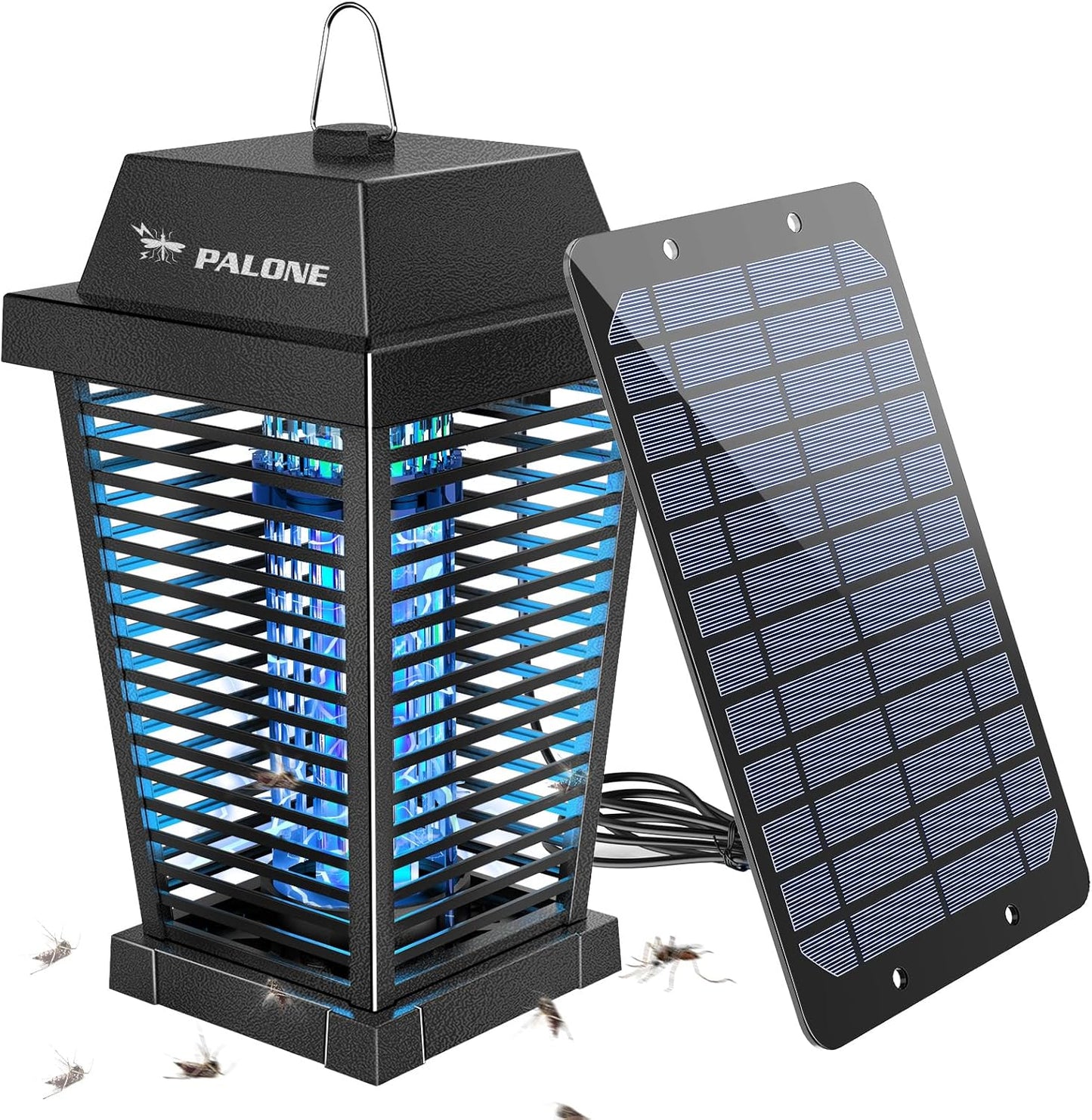 PALONE Insektenvernichter Elektrisch Solar, 4500V USB C Mückenlampe with 7,5W/5V Sonnenkollektor
