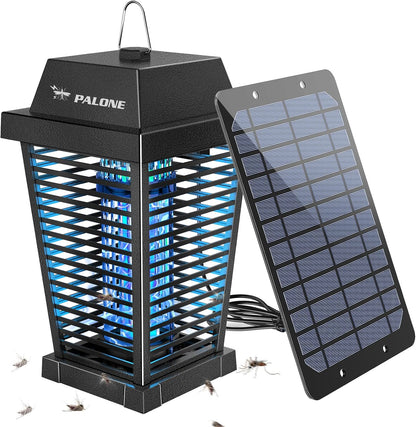 PALONE Insektenvernichter Elektrisch Solar, 4500V USB C Mückenlampe with 7,5W/5V Sonnenkollektor