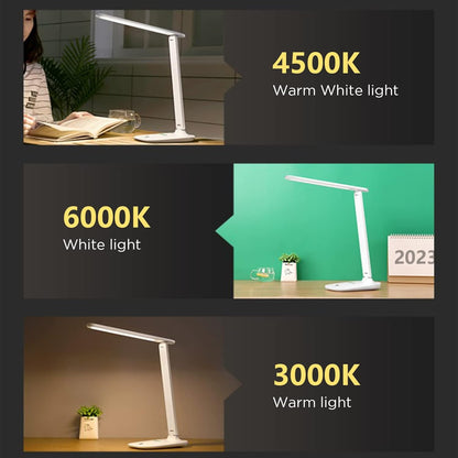 PAPERANG LED-Schreibtischlampe USB 1200mAh mit 3 Beleuchtungsmodi Weiß